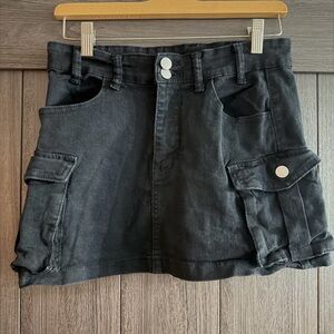 Amazon Black Mini Cargo Skirt